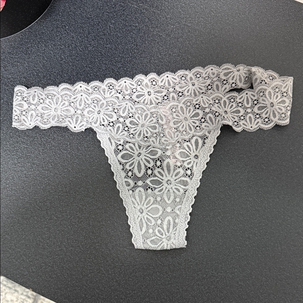 Victoria's Secret Lace Panties in Light Gray